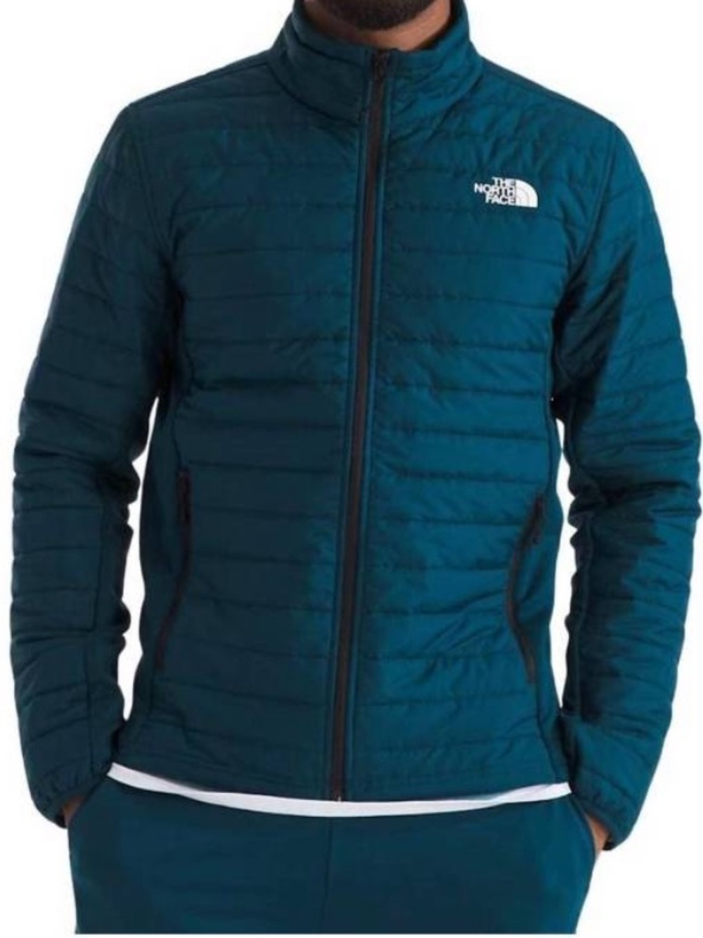 The North Face Canyonlands Hybrid Quilted Jacket Men's L Teal Blue NWOT